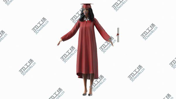 images/goods_img/20210312/Light Skin Graduation Gown Woman Rigged 3D model/3.jpg